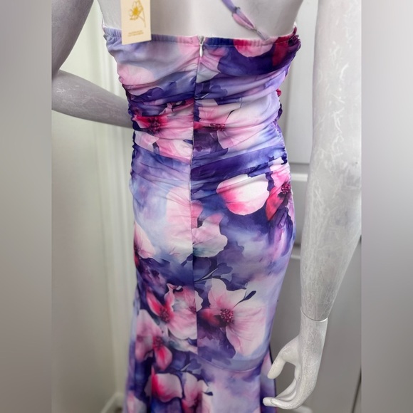 Jardin Vue Floral Strapless Maxi Dress Size Small.   B21 - Picture 11 of 14